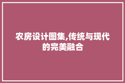 农房设计图集,传统与现代的完美融合