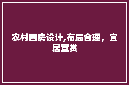农村四房设计,布局合理，宜居宜赏