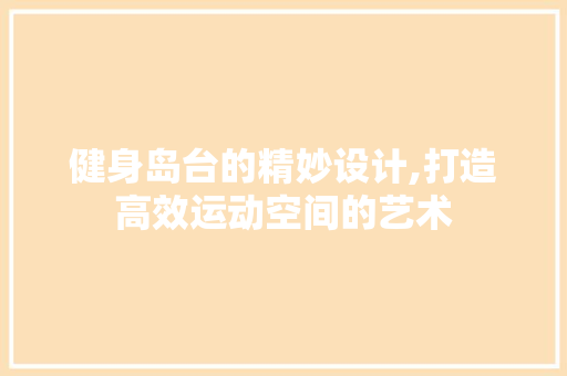 健身岛台的精妙设计,打造高效运动空间的艺术