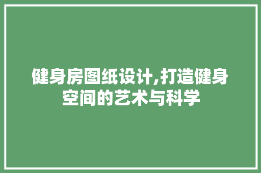 健身房图纸设计,打造健身空间的艺术与科学