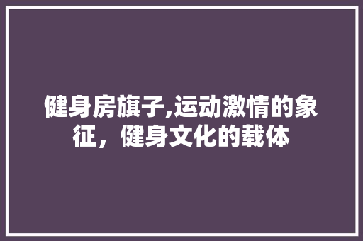 健身房旗子,运动激情的象征，健身文化的载体