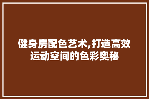 健身房配色艺术,打造高效运动空间的色彩奥秘