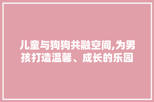 儿童与狗狗共融空间,为男孩打造温馨、成长的乐园