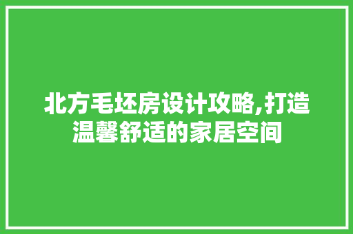 北方毛坯房设计攻略,打造温馨舒适的家居空间