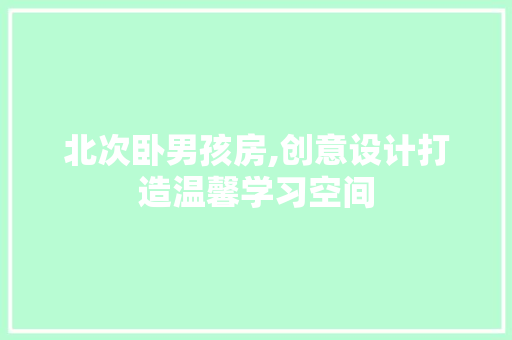 北次卧男孩房,创意设计打造温馨学习空间