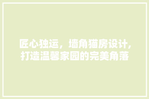 匠心独运，墙角猫房设计,打造温馨家园的完美角落