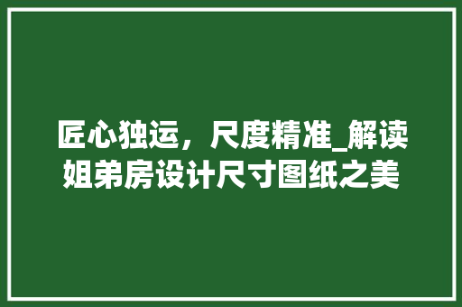 匠心独运，尺度精准_解读姐弟房设计尺寸图纸之美
