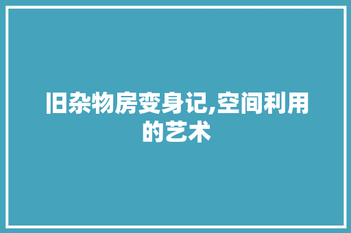 旧杂物房变身记,空间利用的艺术
