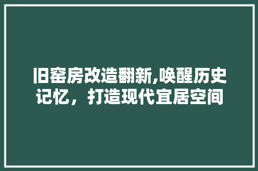 旧窑房改造翻新,唤醒历史记忆，打造现代宜居空间