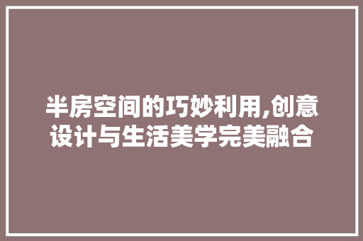 半房空间的巧妙利用,创意设计与生活美学完美融合