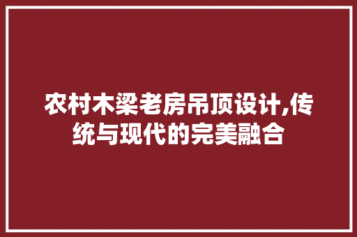 农村木梁老房吊顶设计,传统与现代的完美融合