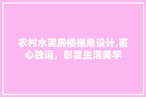农村水泥房楼梯角设计,匠心独运，彰显生活美学