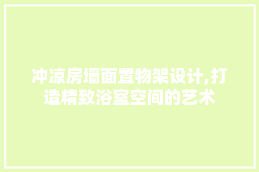 冲凉房墙面置物架设计,打造精致浴室空间的艺术