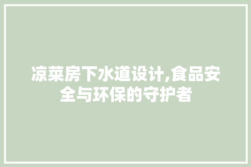 凉菜房下水道设计,食品安全与环保的守护者