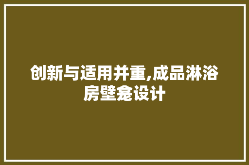 创新与适用并重,成品淋浴房壁龛设计