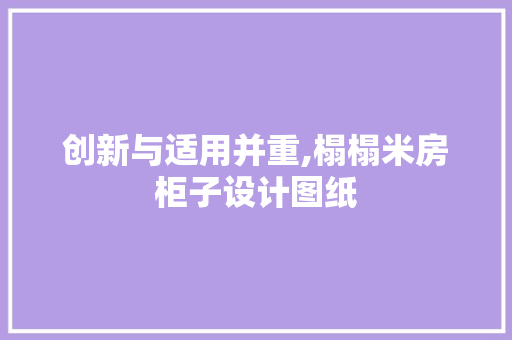 创新与适用并重,榻榻米房柜子设计图纸