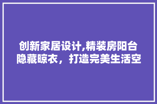创新家居设计,精装房阳台隐藏晾衣，打造完美生活空间