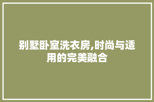 别墅卧室洗衣房,时尚与适用的完美融合