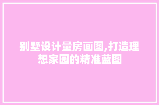 别墅设计量房画图,打造理想家园的精准蓝图