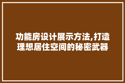 功能房设计展示方法,打造理想居住空间的秘密武器