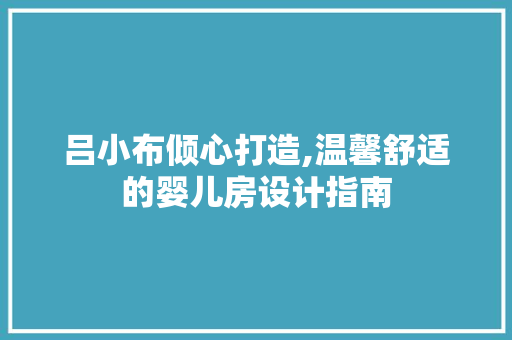 吕小布倾心打造,温馨舒适的婴儿房设计指南