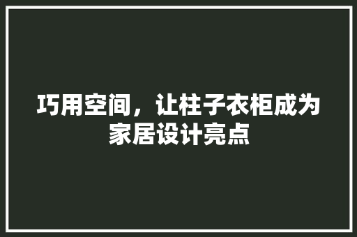 巧用空间，让柱子衣柜成为家居设计亮点