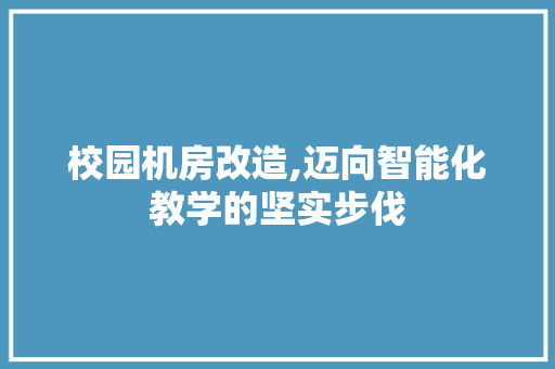 校园机房改造,迈向智能化教学的坚实步伐