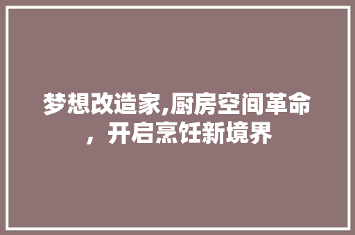 梦想改造家,厨房空间革命，开启烹饪新境界