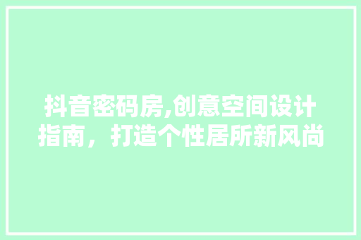 抖音密码房,创意空间设计指南，打造个性居所新风尚