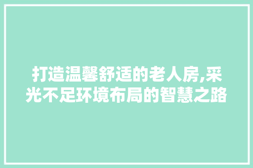 打造温馨舒适的老人房,采光不足环境布局的智慧之路