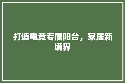 打造电竞专属阳台，家居新境界