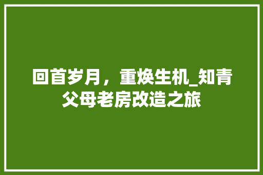 回首岁月，重焕生机_知青父母老房改造之旅