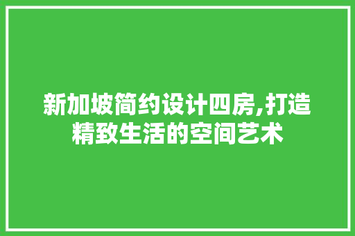 新加坡简约设计四房,打造精致生活的空间艺术