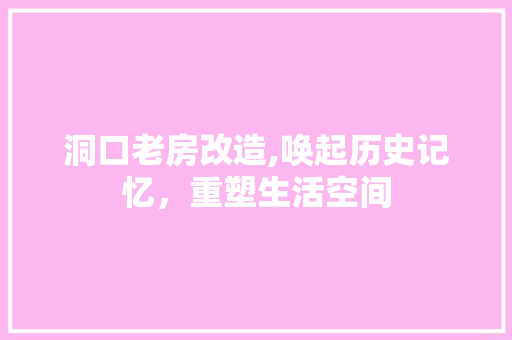 洞口老房改造,唤起历史记忆，重塑生活空间