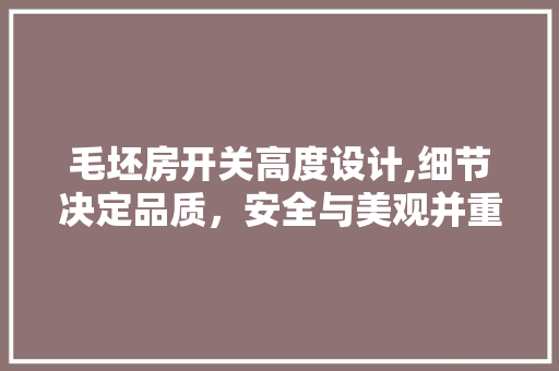 毛坯房开关高度设计,细节决定品质，安全与美观并重