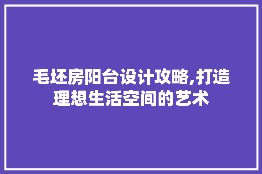 毛坯房阳台设计攻略,打造理想生活空间的艺术