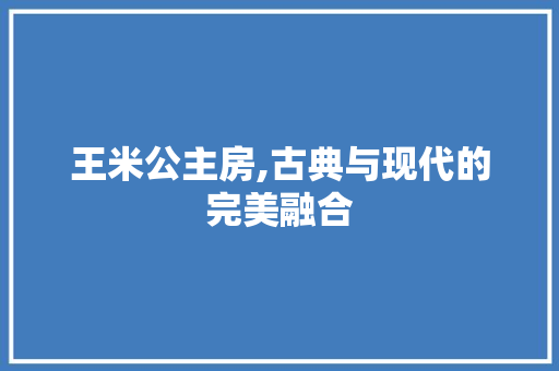 王米公主房,古典与现代的完美融合