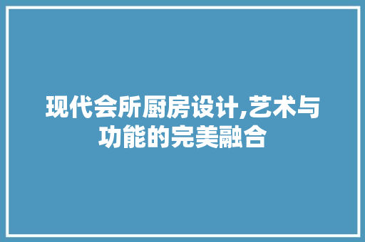现代会所厨房设计,艺术与功能的完美融合