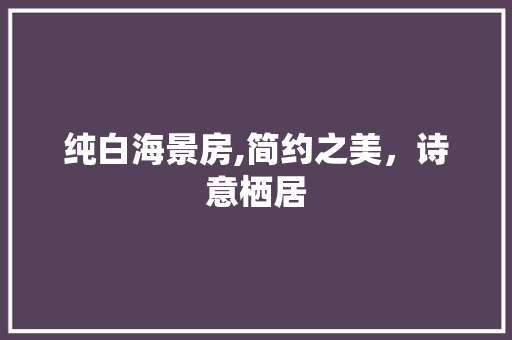 纯白海景房,简约之美，诗意栖居