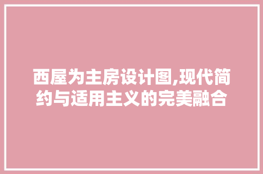西屋为主房设计图,现代简约与适用主义的完美融合