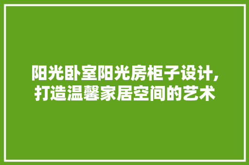 阳光卧室阳光房柜子设计,打造温馨家居空间的艺术
