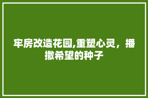 牢房改造花园,重塑心灵，播撒希望的种子