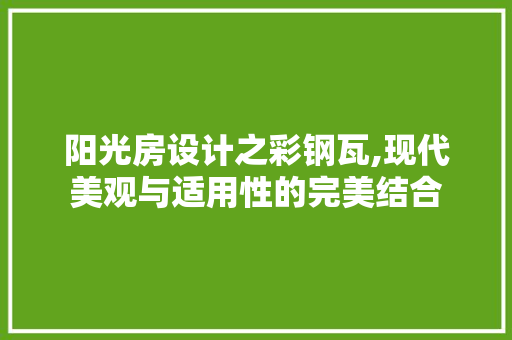 阳光房设计之彩钢瓦,现代美观与适用性的完美结合