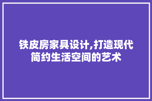 铁皮房家具设计,打造现代简约生活空间的艺术