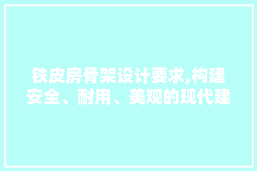 铁皮房骨架设计要求,构建安全、耐用、美观的现代建筑