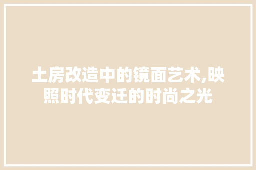 土房改造中的镜面艺术,映照时代变迁的时尚之光