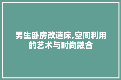 男生卧房改造床,空间利用的艺术与时尚融合