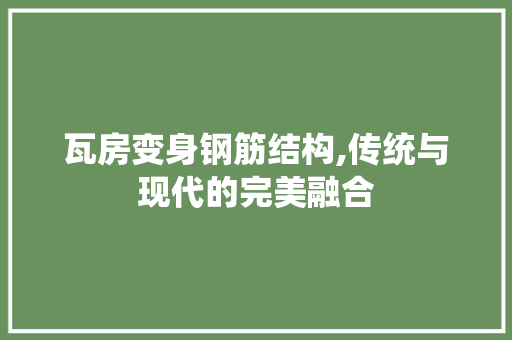 瓦房变身钢筋结构,传统与现代的完美融合