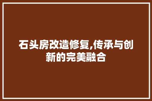 石头房改造修复,传承与创新的完美融合