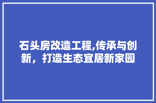 石头房改造工程,传承与创新，打造生态宜居新家园